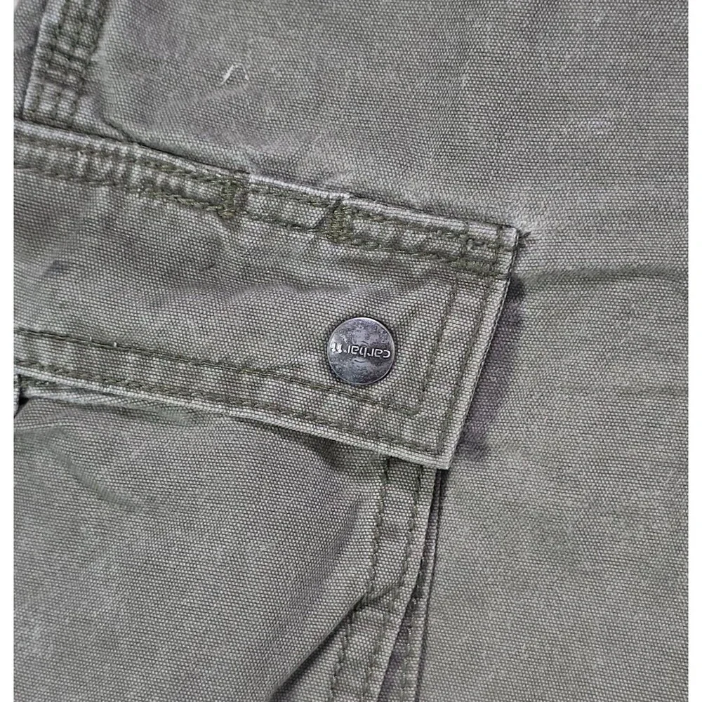 Carhartt Relaxed Fit Cargo Shorts Green Cotton Canvas Workwear Men's 44